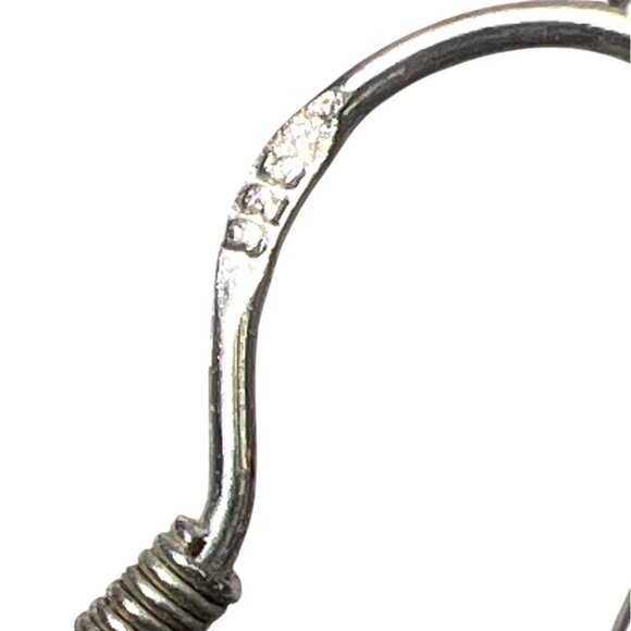 925 Sterling Silver Drop Dangle Earrings Strawberry Heart Shaped Swirl Dainty - Picture 4 of 10